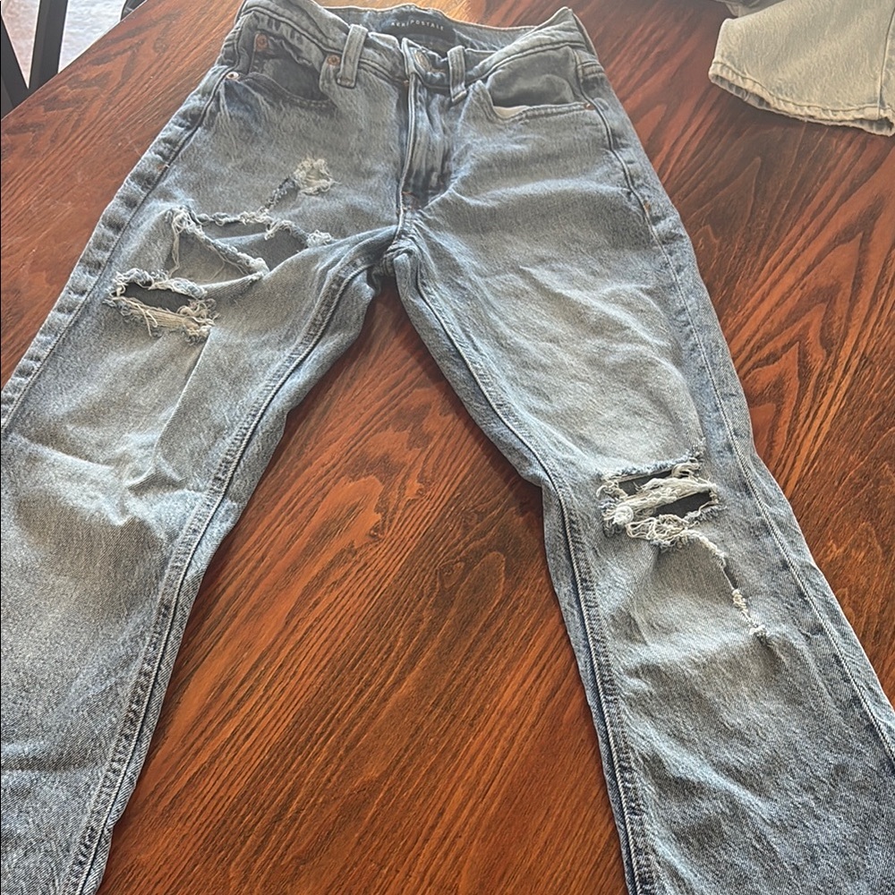 Distressed Blue Jeans